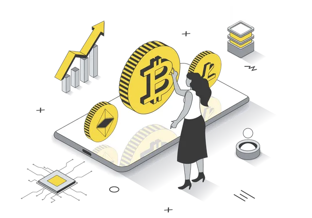 Investimento em criptomoeda  Ilustração