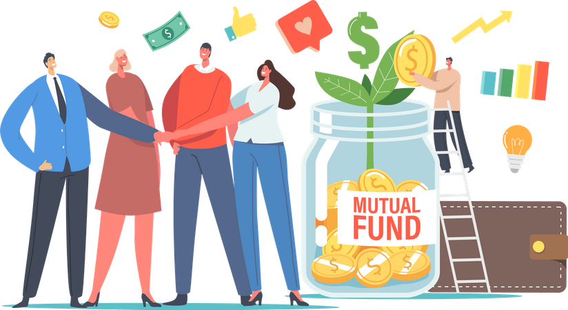 Investimento em fundos mútuos  Ilustração