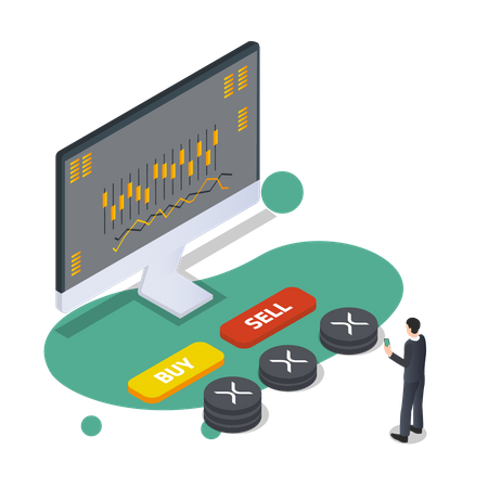 Investimento em moeda ondulada  Illustration