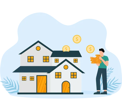 Investimento imobiliário feito por empresário  Ilustração