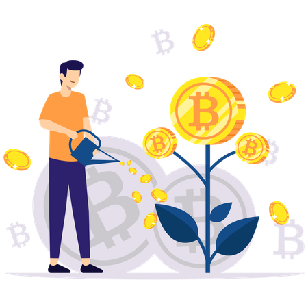 Investimento in bitcoin  Illustration