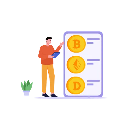 Cryptocurrency Face Character Illustration You Can Use It For Websites And For Different Mobile Application Illustration
