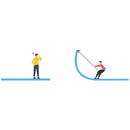 Investing in market downturn  Illustration