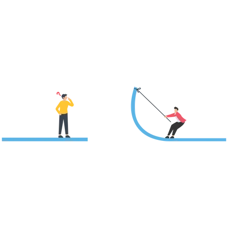 Investing in market downturn  Illustration