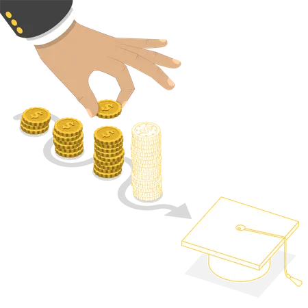 Investing money in education  Illustration