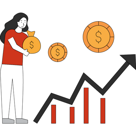 Graphique de la croissance des investissements  Illustration