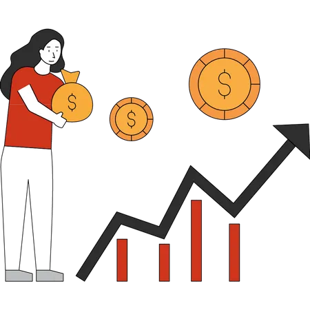 Graphique de la croissance des investissements  Illustration