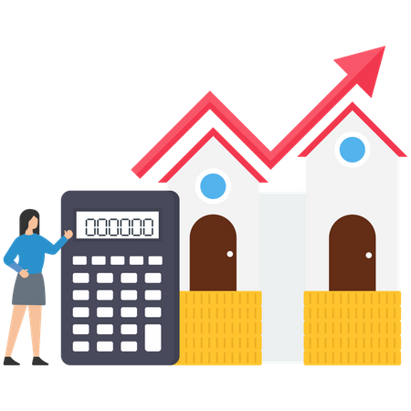 Investissement d'argent dans la propriété  Illustration