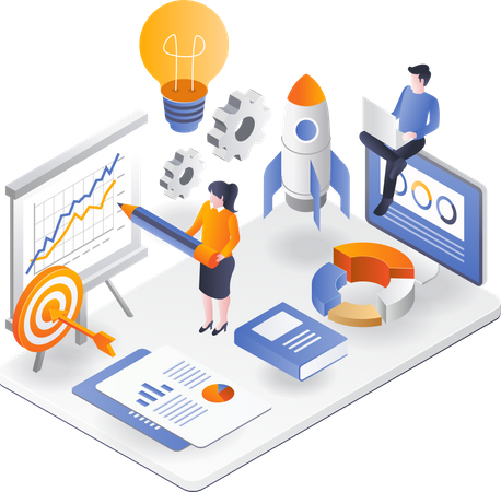 Graphique du rapport de développement des objectifs commerciaux d'investissement  Illustration