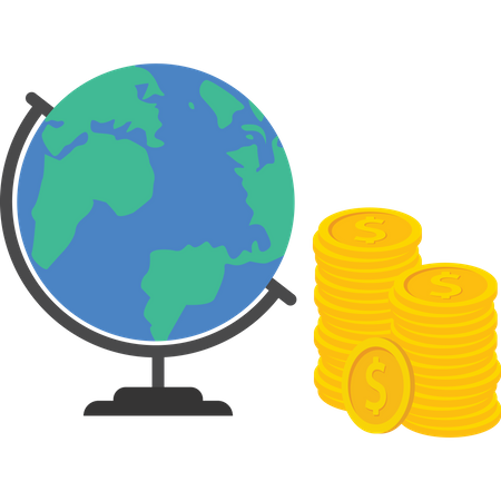 Financement des entreprises d'investissement et direction de l'industrie monnaie américaine mondiale  Illustration