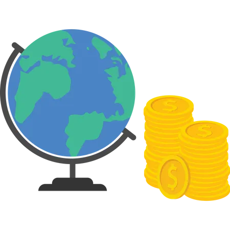 Financement des entreprises d'investissement et direction de l'industrie monnaie américaine mondiale  Illustration