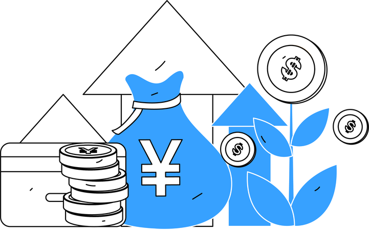 Rendement d'investissement rentable  Illustration