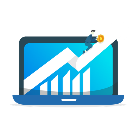 Investissement sur le marché des actions  Illustration