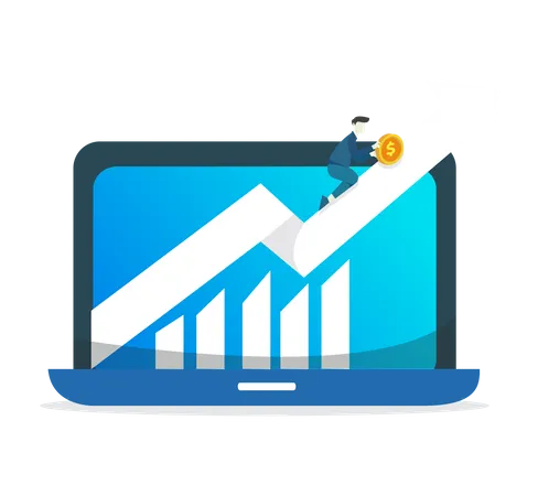 Investissement sur le marché des actions  Illustration