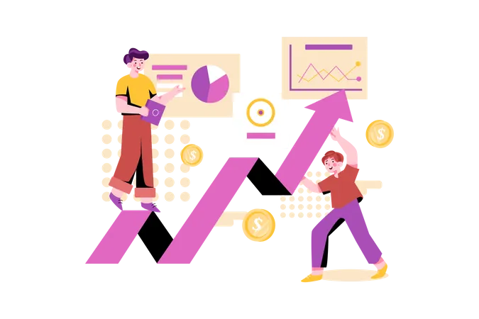 Investisseur analysant le marché boursier  Illustration