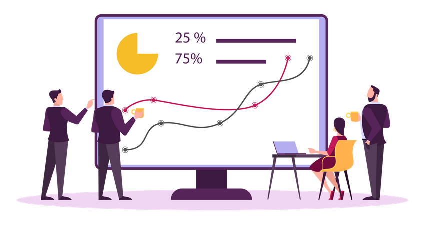 Investisseur analysant le marché boursier  Illustration