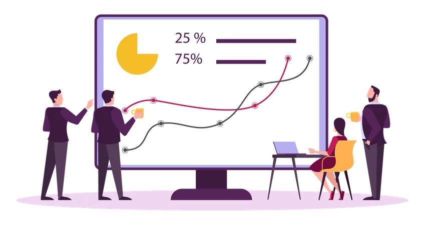 Investisseur analysant le marché boursier  Illustration