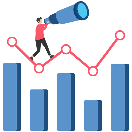 L'investisseur regarde sur la lunette  Illustration