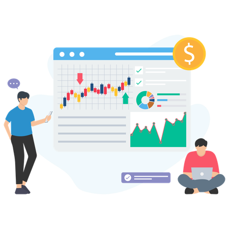 Les investisseurs effectuent une analyse de croissance  Illustration