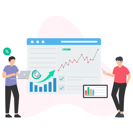 Les investisseurs du marché font des analyses  Illustration