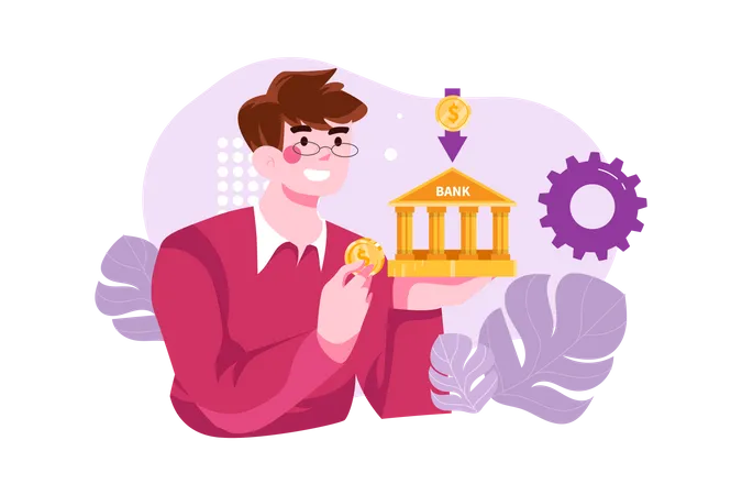 Investition in Bank  Illustration