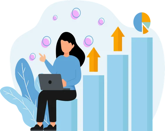 Diagramm zum Investitionswachstum  Illustration