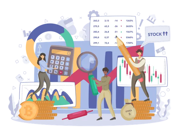 Financial Broker Income Investment And Saving Analytical Service Business Character Making Financial Operation Isolated Vector Illustration Illustration