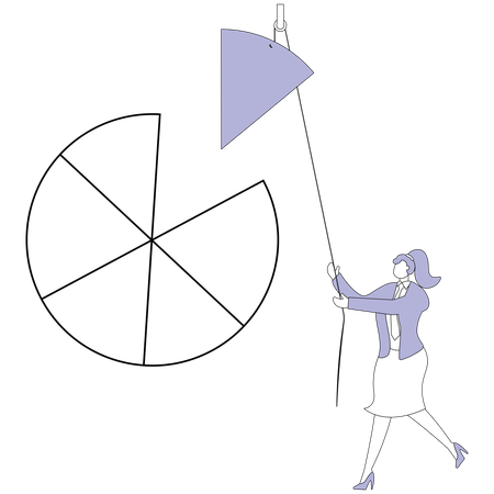 Investment asset allocation and rebalance Businesswoman  Illustration