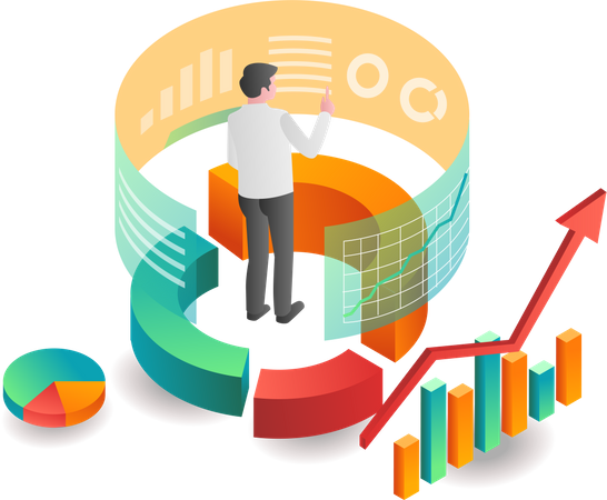 Investment business analysis data Illustration