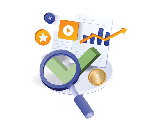 Investment business analysis data checklist Illustration