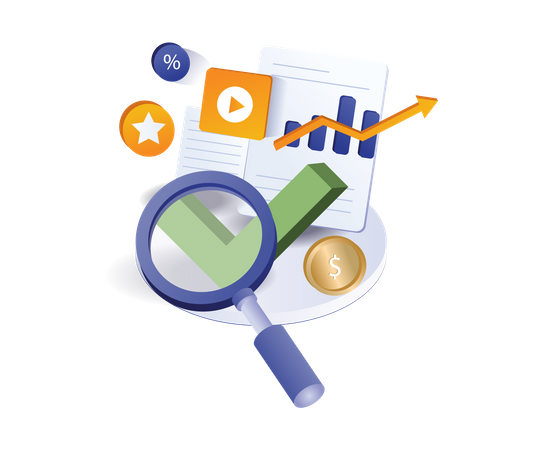 Investment business analysis data checklist  Illustration