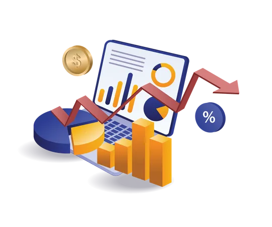 Investment business analysis data  Illustration