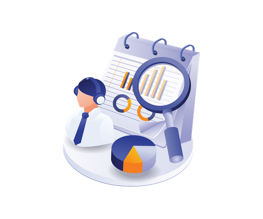 Investment business analysis data record  Illustration