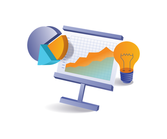 Investment business analysis idea  Illustration