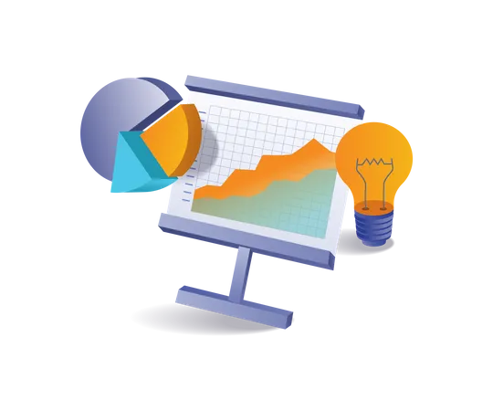 Investment business analysis idea  Illustration