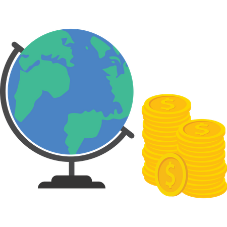 Investment business finance and industry direction global US currency  Illustration