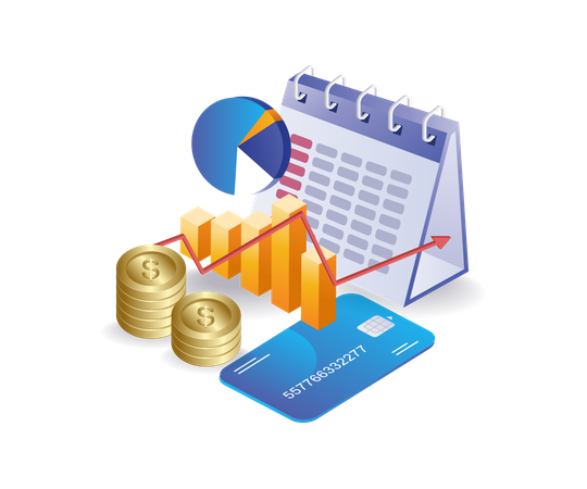 Investment business plan analysis calendar  Illustration