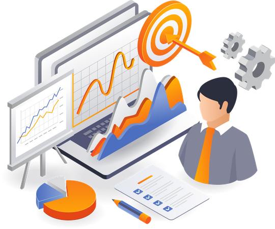 Investment business plan and strategy data analyst  Illustration