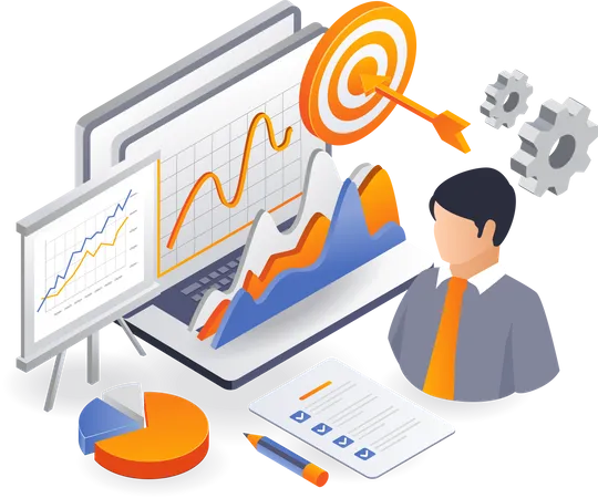 Investment business plan and strategy data analyst  Illustration