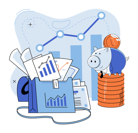 Investment capital profit and income multiplying  Illustration