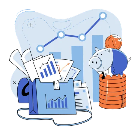 Investment capital profit and income multiplying  Illustration