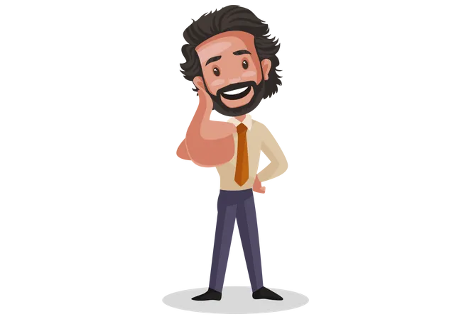 Investment consultant showing thumbs up Illustration