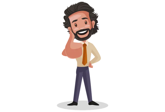 Investment consultant showing thumbs up  Illustration