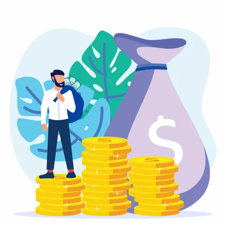 Illustration Vector Graphic Cartoon Character Of Business Growth Illustration