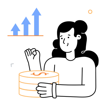 A Customizable Sketchy Illustration Of Investment Growth Illustration