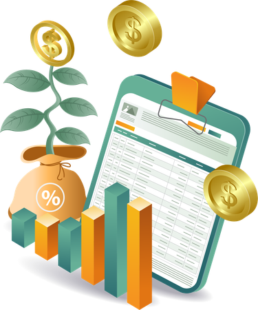 Investment growth and data analysis notes  Illustration