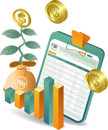 Investment growth and data analysis notes  Illustration