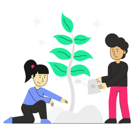 Investment growth plant Illustration