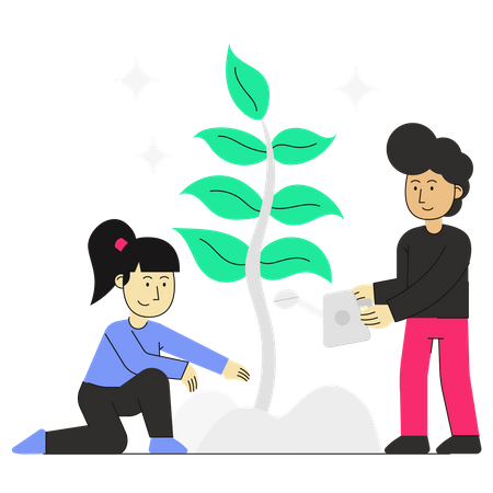 Investment growth plant  Illustration