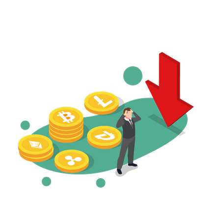 Investment Loss In Crypto Trading  Illustration